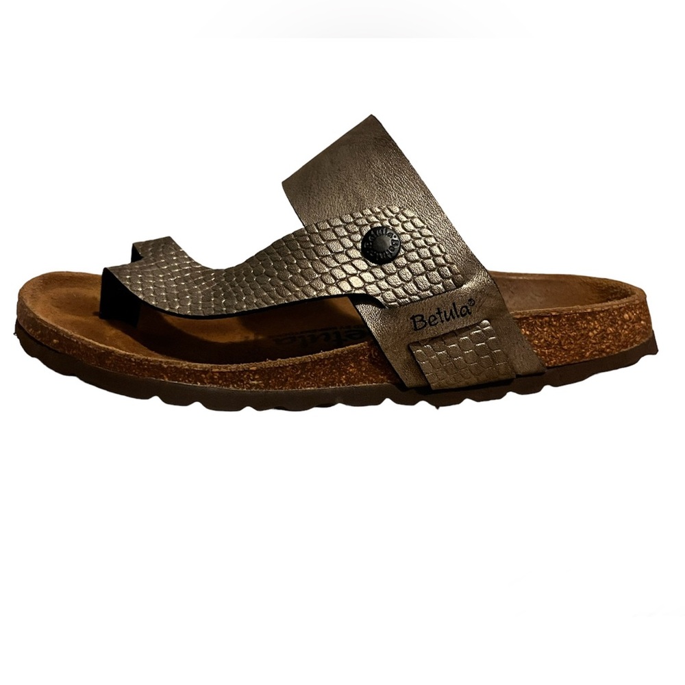 Betula by Birkenstock Metallic Silver Sandals Sz 6